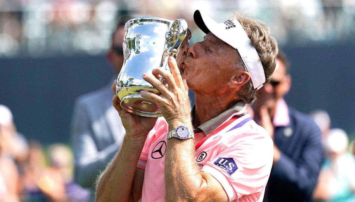 Celebrating Langer's career after Senior Open win