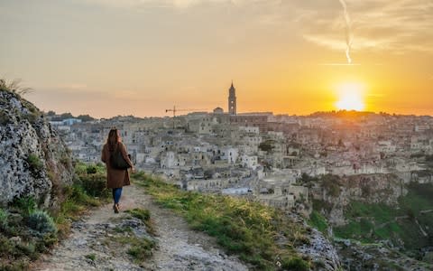Basilicata is known for the ancient town of Matera where people once lived a troglodyte existence in 'sassi' or cave dwellings - Credit: Getty