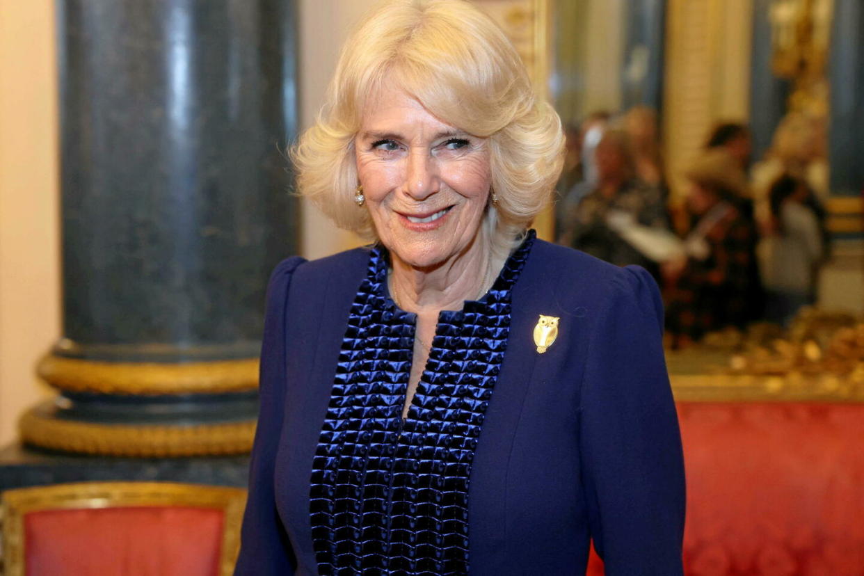 Camilla, ici à Buckingham Palace, le 28 février 2024.  - Credit:Chris Jackson - WPA Pool - Shutterst - Sipa