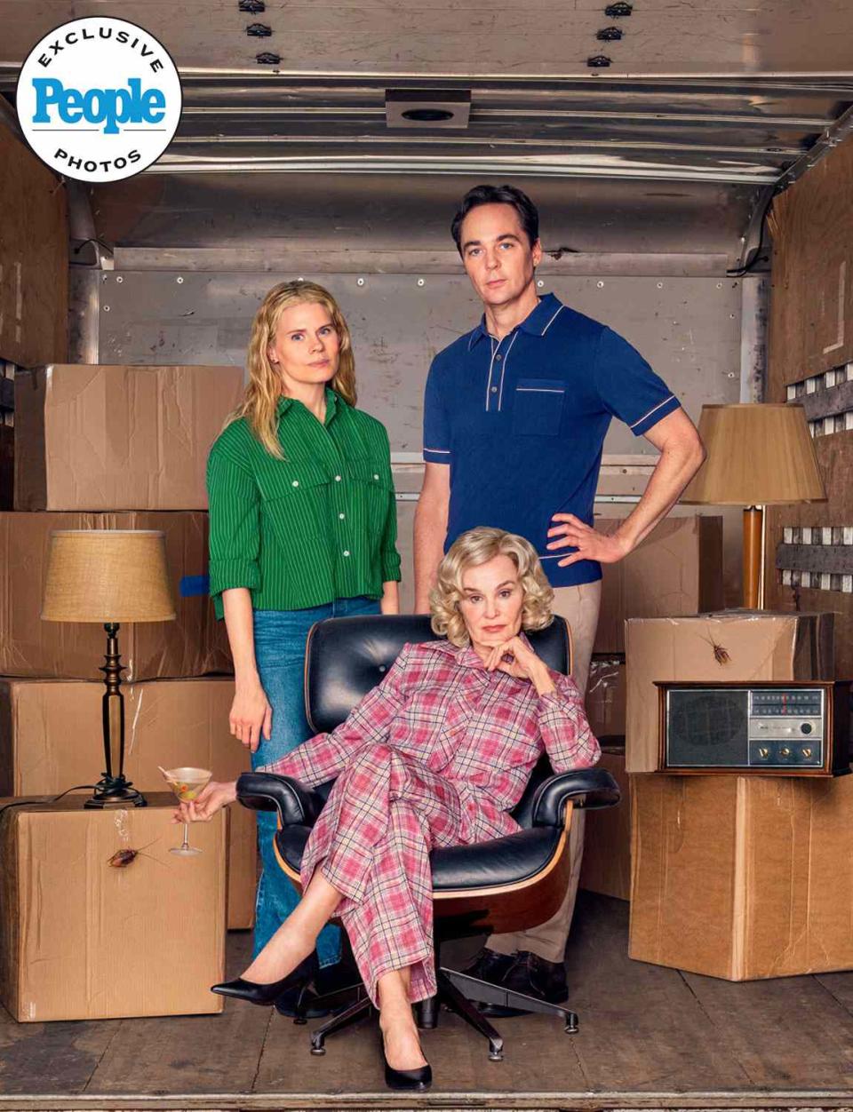 <p>Brooke DiDonato</p> Jessica Lange, Jim Parsons and Celia Keenan-Bolger in 