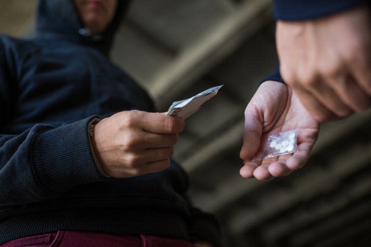 <span class="caption">Ritalin became a street drug, with some people injecting it.</span> <span class="attribution"><a class="link " href="https://www.shutterstock.com/download/confirm/459929257?src=jImO3UtAW9cYMR__q_tTsg-1-4&size=medium_jpg" rel="nofollow noopener" target="_blank" data-ylk="slk:Syda Productions/Shutterstock;elm:context_link;itc:0;sec:content-canvas">Syda Productions/Shutterstock</a></span>