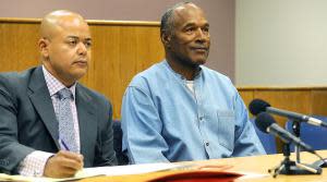 O.J. Simpson at his parole hearing on Thursday