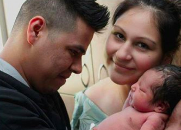 Laura Abarca’s six-day-old daughter was taken by Sesmas. Source: GoFundMe