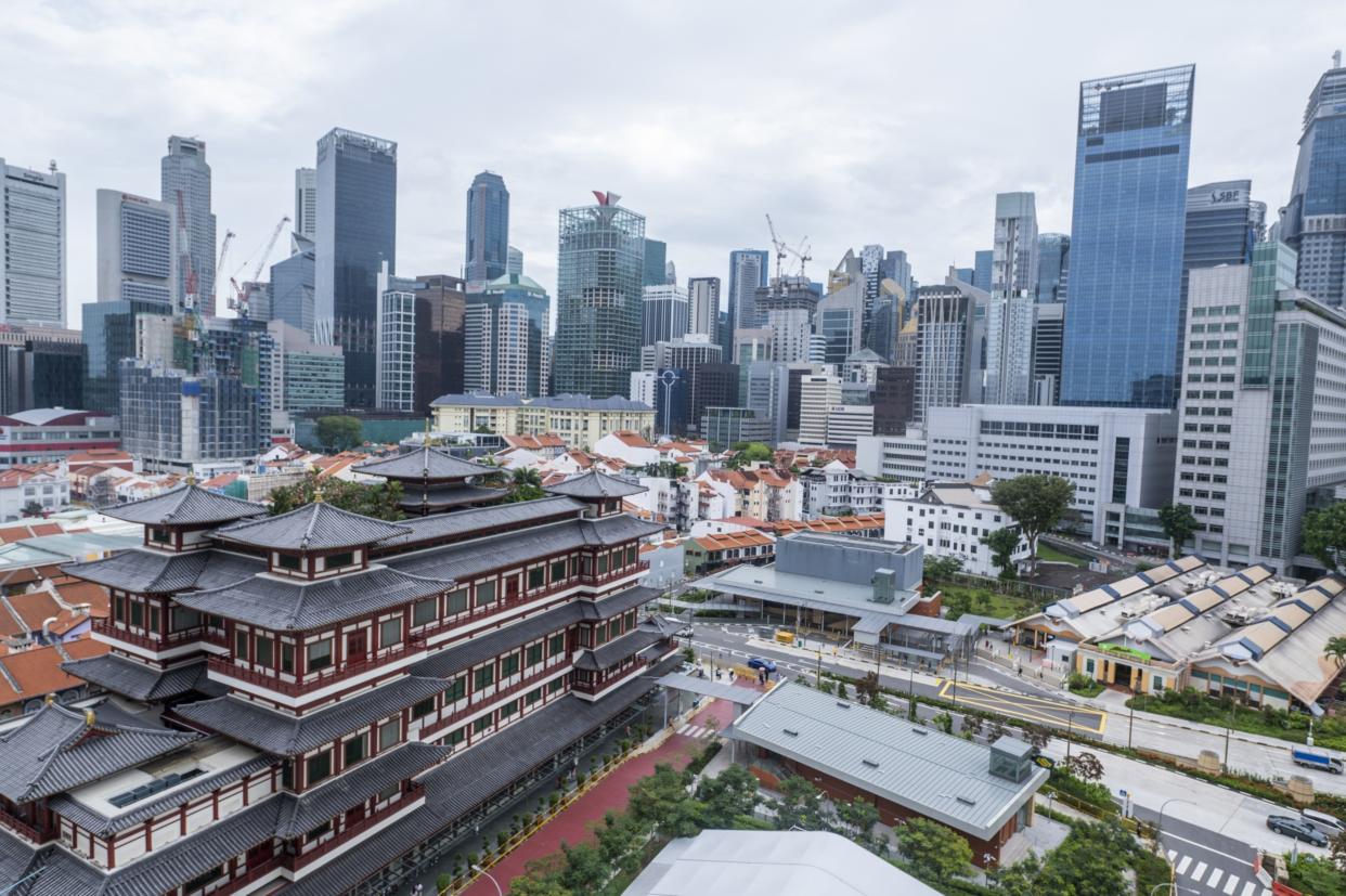 The Central Business District and the Chinatown in Singapore, on Saturday, Feb. 11, 2023. Photographer: Edwin Koo/Bloomberg