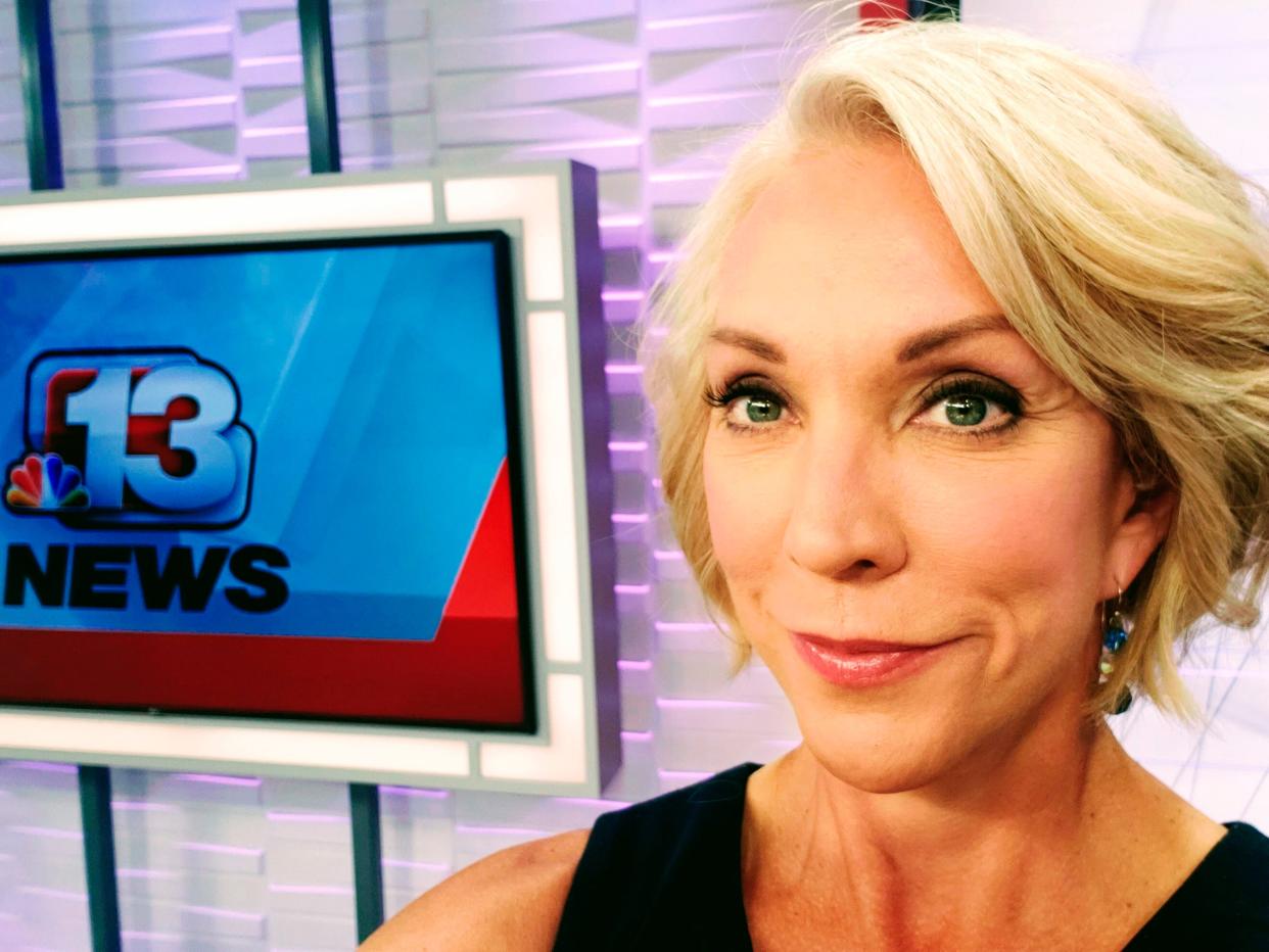 Sonya Heitshusen on July 29, 2020, in Des Moines, Iowa, on one of her last days as a reporter and anchor for WHO-TV, an NBC affiliate. Heitshusen filed a lawsuit in 2021 against the station's parent company, Nexstar Media Group, Inc., alleging she was removed from the air because of her age and gender.