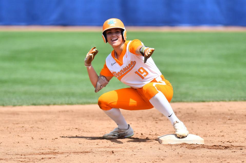 Jamison Brockenbrough (19) for Tennessee softball vs South Carolina in SEC Tournament championship on May 13, 2023 in Fayetteville, Arkansas