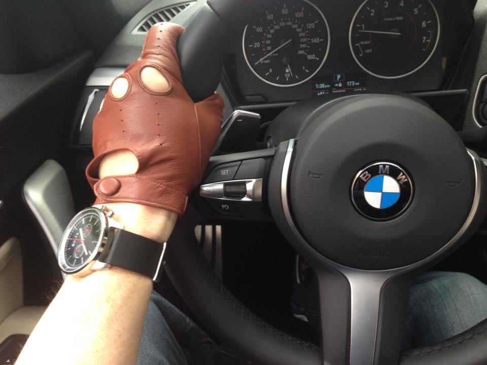 BMW M235i driving gloves