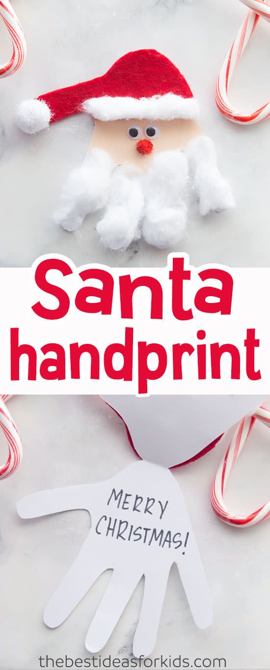 48) Santa Handprint Craft