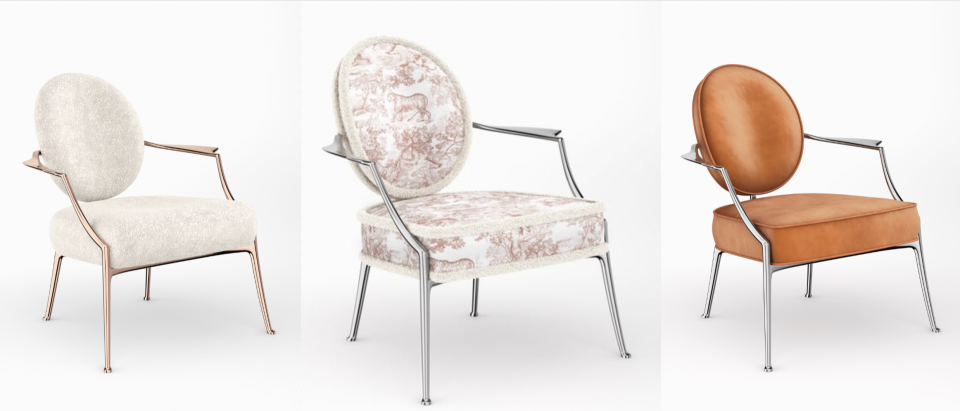 Philippe Starck和Dior合作的Monsieur Dior 扶手椅