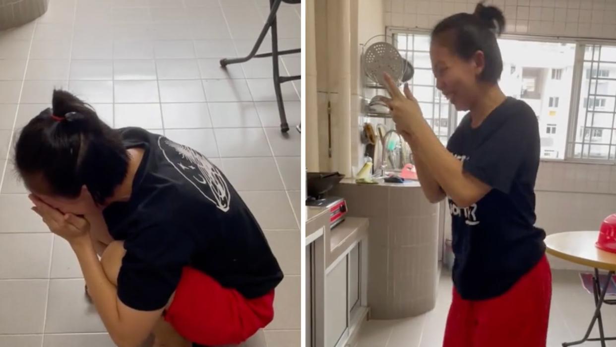 Kimberlee Ang's TikTok captures the heartwarming moment she surprises her domestic helper, Nur, with a BTS Suga concert ticket.