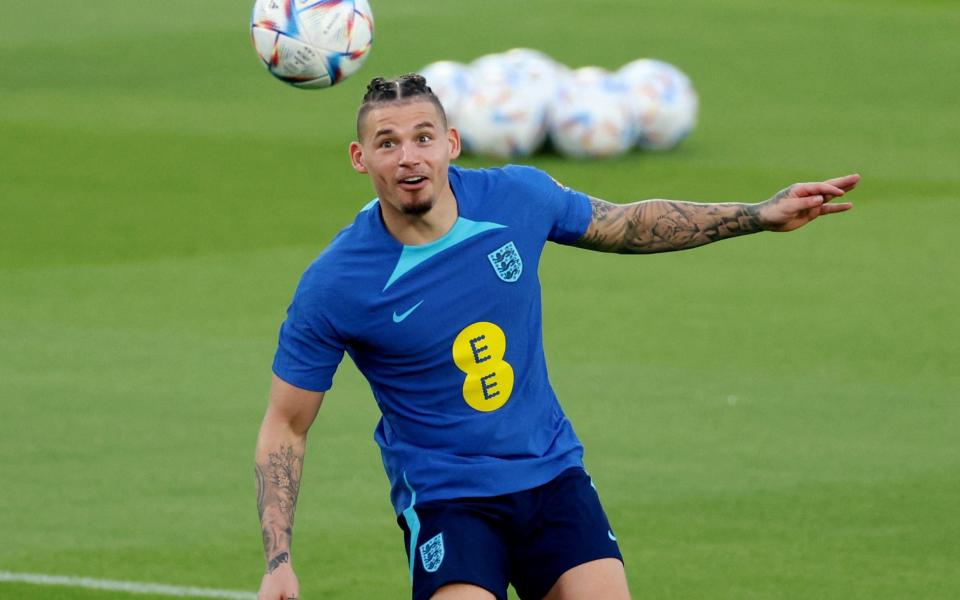 England's Kalvin Phillips during training - Carl Recine/Reuters