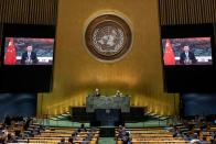 People's Republic of China President Xi Jinping speaks during the 75th annual U.N. General Assembly