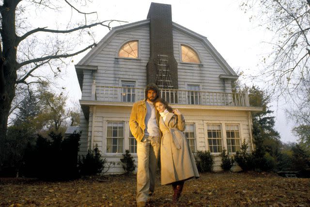 <p>Moviestore/Shutterstock </p> James Brolin, Margot Kidder in 'The Amityville Horror'