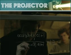 He is writing math, on the window. Now we've seen EVERYTHING. Sony Pictures