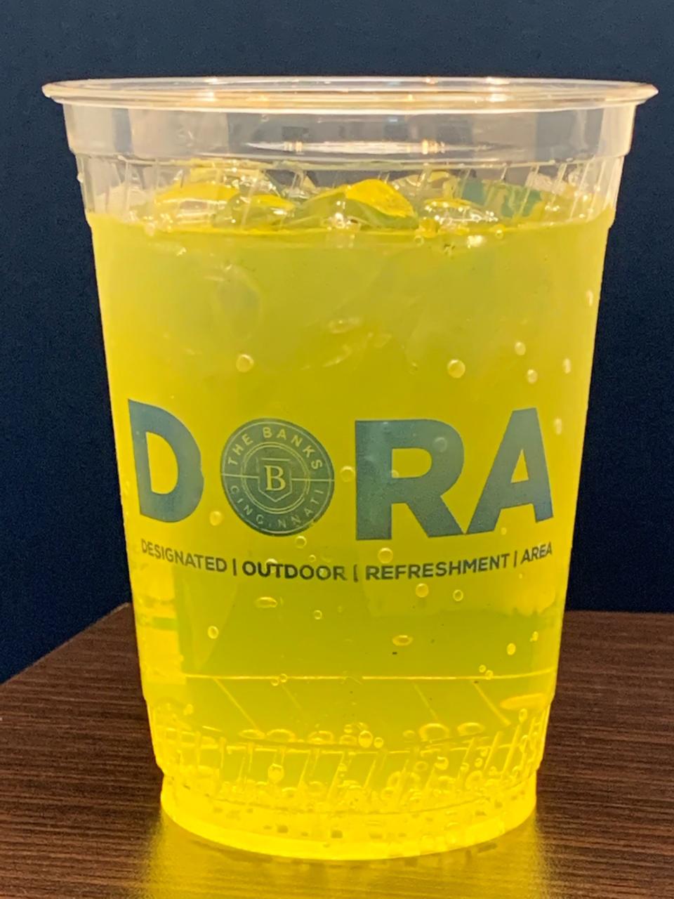 For almost all designated outdoor refreshment areas, you have to drink from a designated cup.
