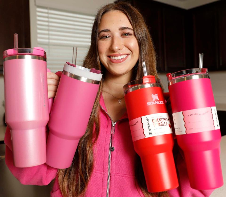 Bella Boye of Tampa, Fla. sat in line for three hours outside a Target to get the latest Stanley cup for her collection.