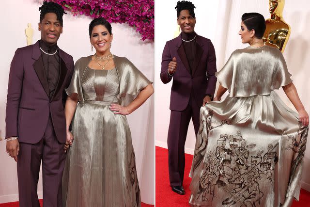 <p>Kevin Mazur/Getty (2)</p> Jon Batiste and Suleika Jaouad Batiste at 2024 Oscars