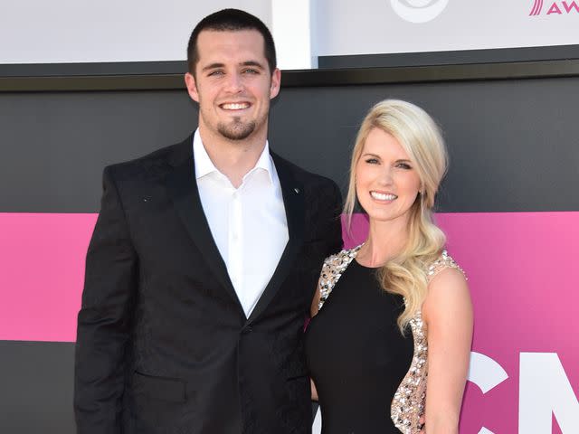 <p>John Shearer/WireImage</p> Derek Carr and Heather Carr at the 52nd Academy Of Country Music Awards.