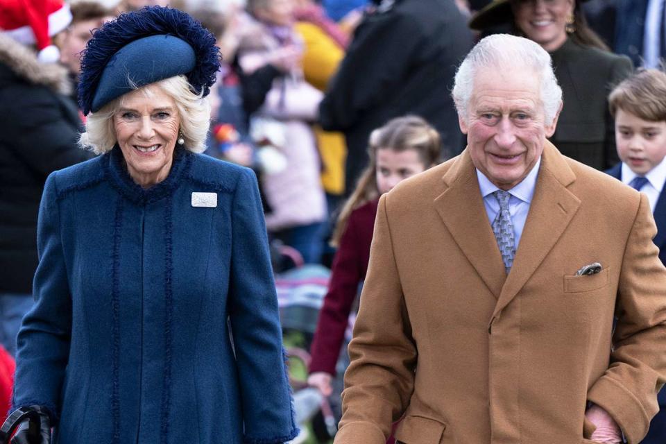 <p>UK Press Pool/UK Press/Getty</p> Queen Camilla and King Charles attend the Christmas Day service at St Mary Magdalene Church on December 25, 2022.
