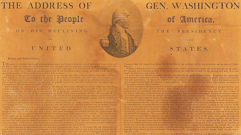 In his farewell address, the first president advised his fellow citizens that “Religion and morality” were the “great Pillars of human happiness, these firmest props of the duties of Men and citizens." - Library of Congress