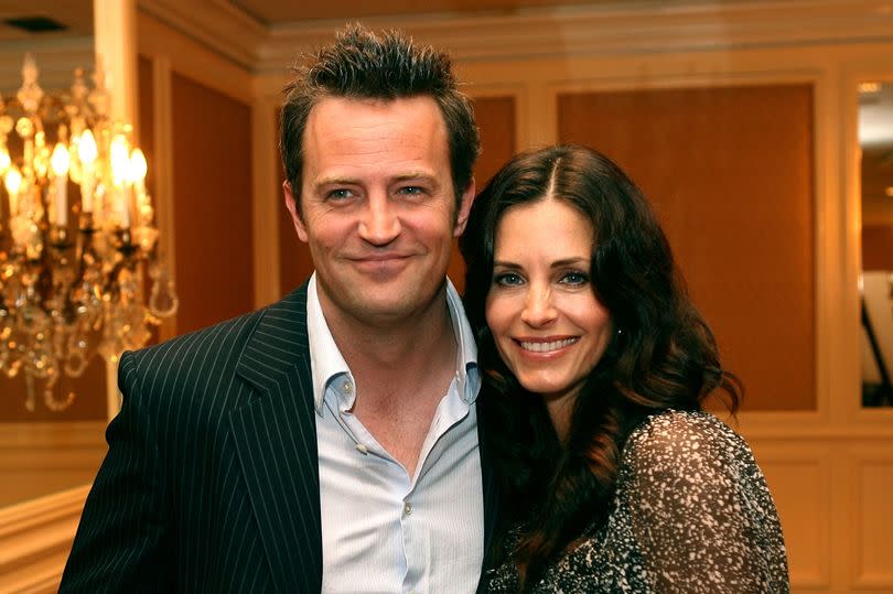 Matthew Perry and Courteney Cox pictured at an event in California in 2006