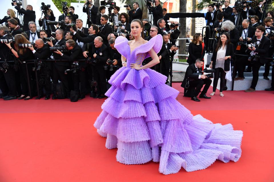 Wearing Michael Cinco. [Photo: Getty]