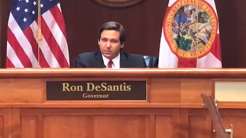 Gov. Ron DeSantis discusses professional sports returning to Florida during a May 13 press conference.