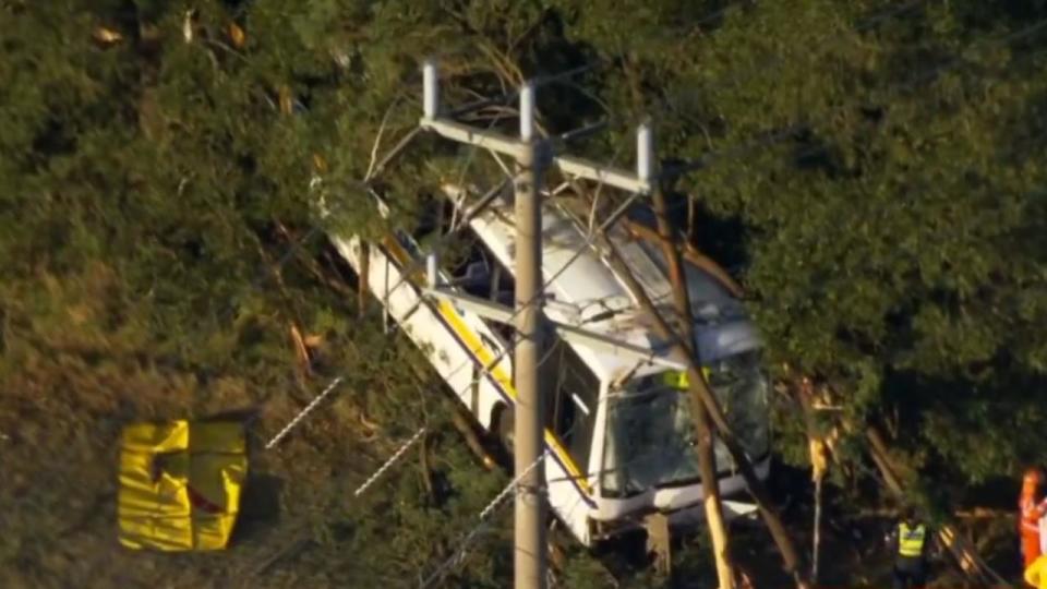 Emergency services were called to the bus crash near Kilmore. Picture: 7News