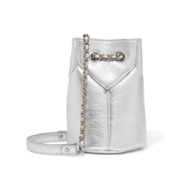 <a rel="nofollow noopener" href="http://rstyle.me/~9O6Ww" target="_blank" data-ylk="slk:Popeye Mini Metallic Textured-Leather Bucket Bag, Jerome Dreyfuss, $445;elm:context_link;itc:0;sec:content-canvas" class="link ">Popeye Mini Metallic Textured-Leather Bucket Bag, Jerome Dreyfuss, $445</a>