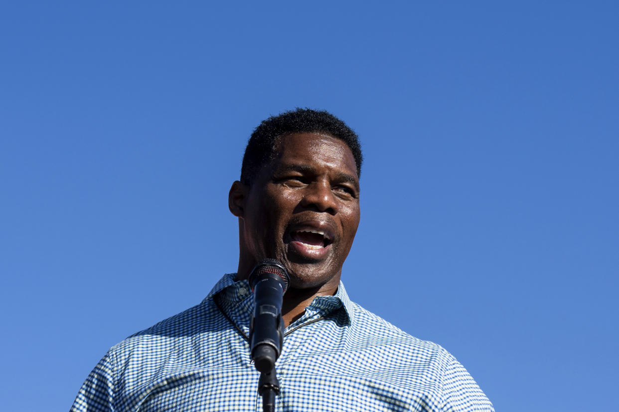 Republican Senate candidate Herschel Walker at a rally in Newton, Ga., on Nov. 4, 2022. (Bill Clark / CQ-Roll Call via AP file)