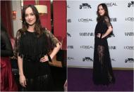 <p>Dakota Johnson sah umwerfend schick aus, als sie in einem durchsichtigen schwarzen Spitzenkleid aus der Pre-Fall-Kollektion 2017 von Christian Dior beim „Toast to Young Hollywood“-Event erschien. Das Kleid, so sagte sie, habe sie an eine „sinnliche Flamenco-Tänzerin“ erinnert. (Fotos: Getty) </p>