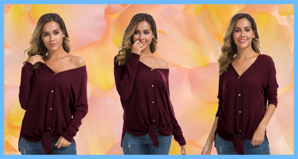 Starting at $22, this waffle knit tunic is perfect for the fall. (Photo: Amazon)
