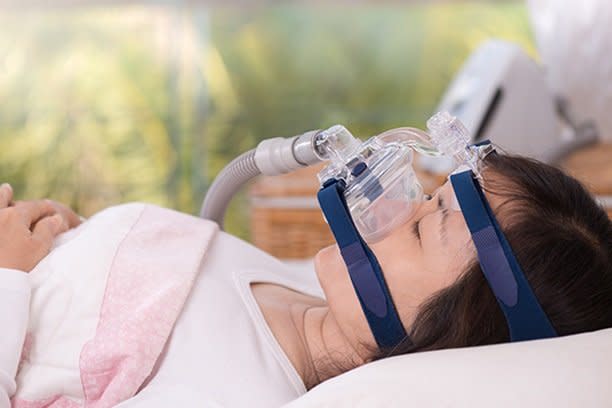 Utilizing a CPAP machine can assist people who have apnea, which can lead to issues with memory and thinking. Photo courtesy of Penn Medicine