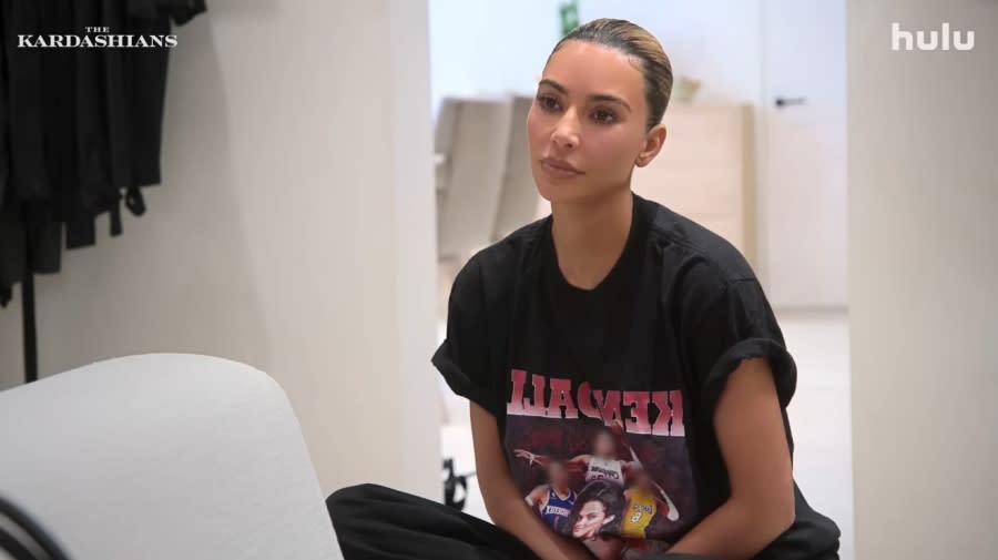 Kim Kardashian Wears T-Shirt Poking Fun at Kendall Jenner's 'Starting Five' of NBA Exes