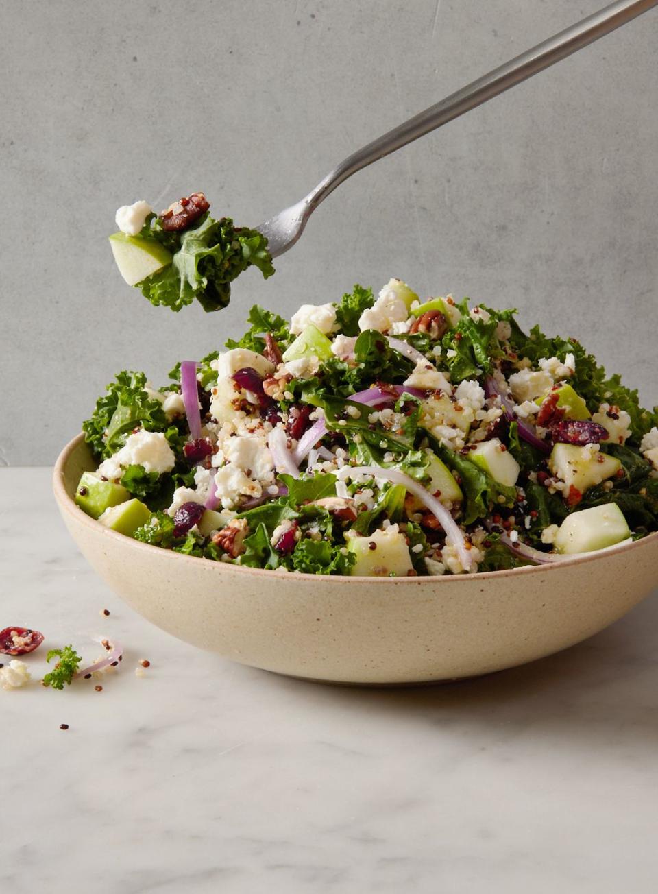 <p>We don’t believe in boring salads at Delish, and crunchy <a href="https://www.delish.com/cooking/g1968/easy-apple-recipes/" rel="nofollow noopener" target="_blank" data-ylk="slk:apples;elm:context_link;itc:0;sec:content-canvas" class="link ">apples</a> and tart <a href="https://www.delish.com/holiday-recipes/thanksgiving/g309/fresh-cranberries/" rel="nofollow noopener" target="_blank" data-ylk="slk:cranberries;elm:context_link;itc:0;sec:content-canvas" class="link ">cranberries</a> bring a lot of life to this one. The slightly sweet and lemony dressing is a delight, so make extra and put it on everything during Passover.</p><p>Get the <strong><a href="https://www.delish.com/cooking/recipe-ideas/a42028408/cranberry-apple-quinoa-salad-recipe/" rel="nofollow noopener" target="_blank" data-ylk="slk:Cranberry Apple Quinoa Salad recipe;elm:context_link;itc:0;sec:content-canvas" class="link ">Cranberry Apple Quinoa Salad recipe</a></strong>.</p>