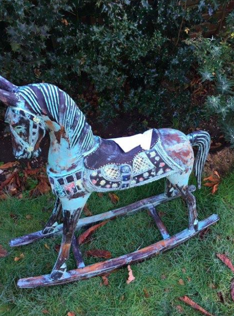 The rocking horse has frightened residents after it mysteriously turned up one day. Photo: Facebook