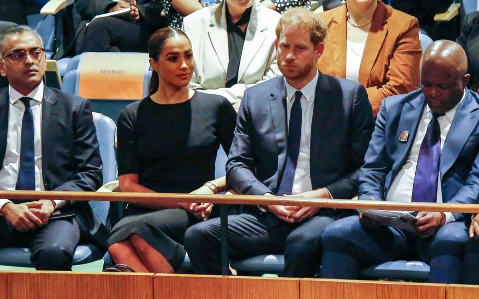 Prince Harry and Meghan Markle attend Nelson Mandela Day special assembly at UN (AFP via Getty Images)