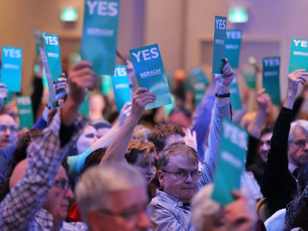 United Conservative Party members will converge on Edmonton this weekend for the party's annual general meeting. (Dave Chidley/The Canadian Press - image credit)