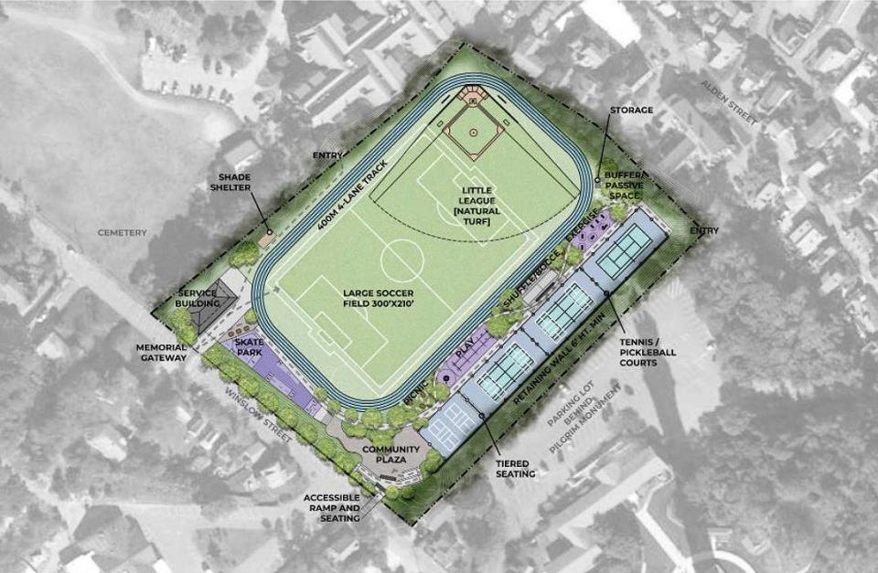 The Motta Field preferred concept plan. Provincetown voters will be asked to consider approving $11.7M in funding for the project at the April 1 town meeting.