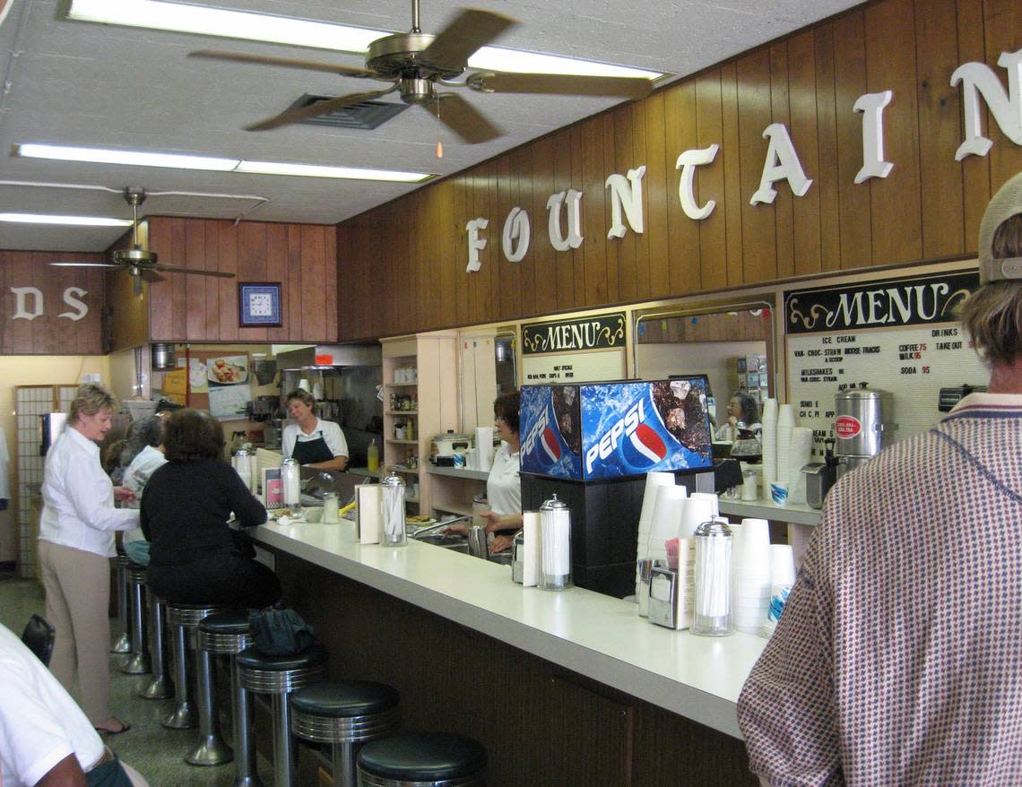 The lunch counter at Wise’s Drugs in Gainesville.