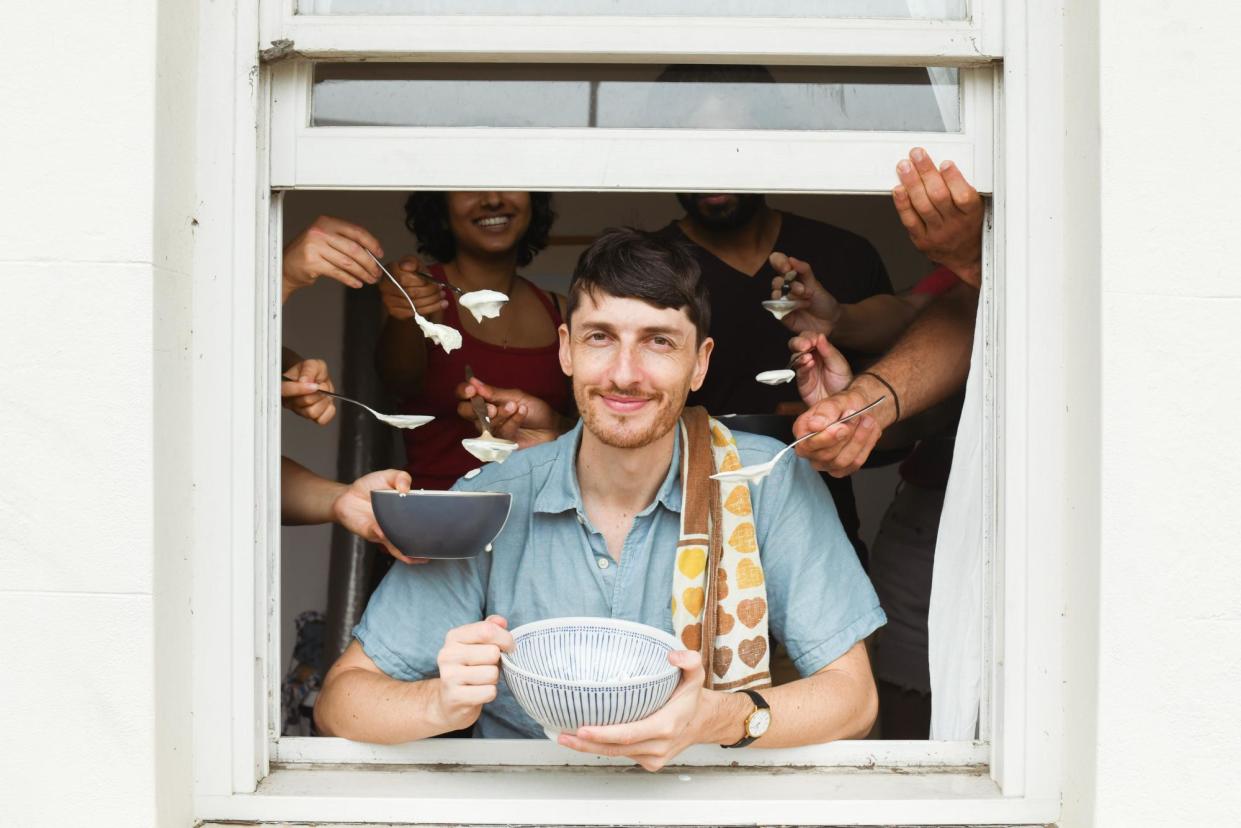 <span>‘Yoghurt is like music: there’s so much variety’: Nicholas Jordan and friends conducted a blind taste test of plain and Greek yoghurts.</span><span>Photograph: Isabella Moore/The Guardian</span>