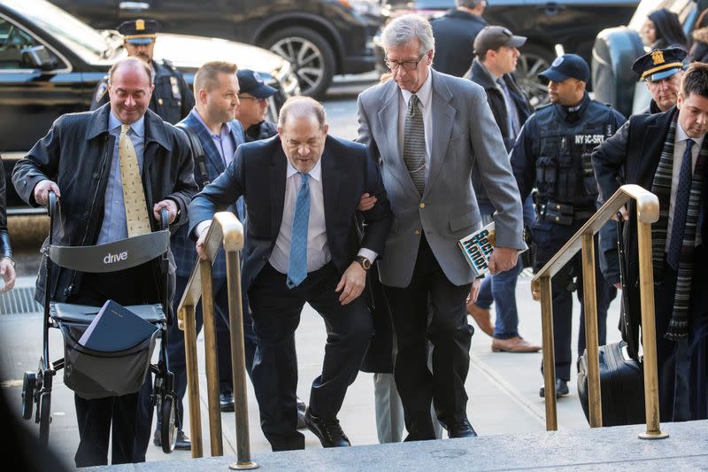 Harvey Weinstein arrives at New York Criminal Court for another day of jury deliberations in his sexual assault trial in the Manhattan borough of New York City, New York