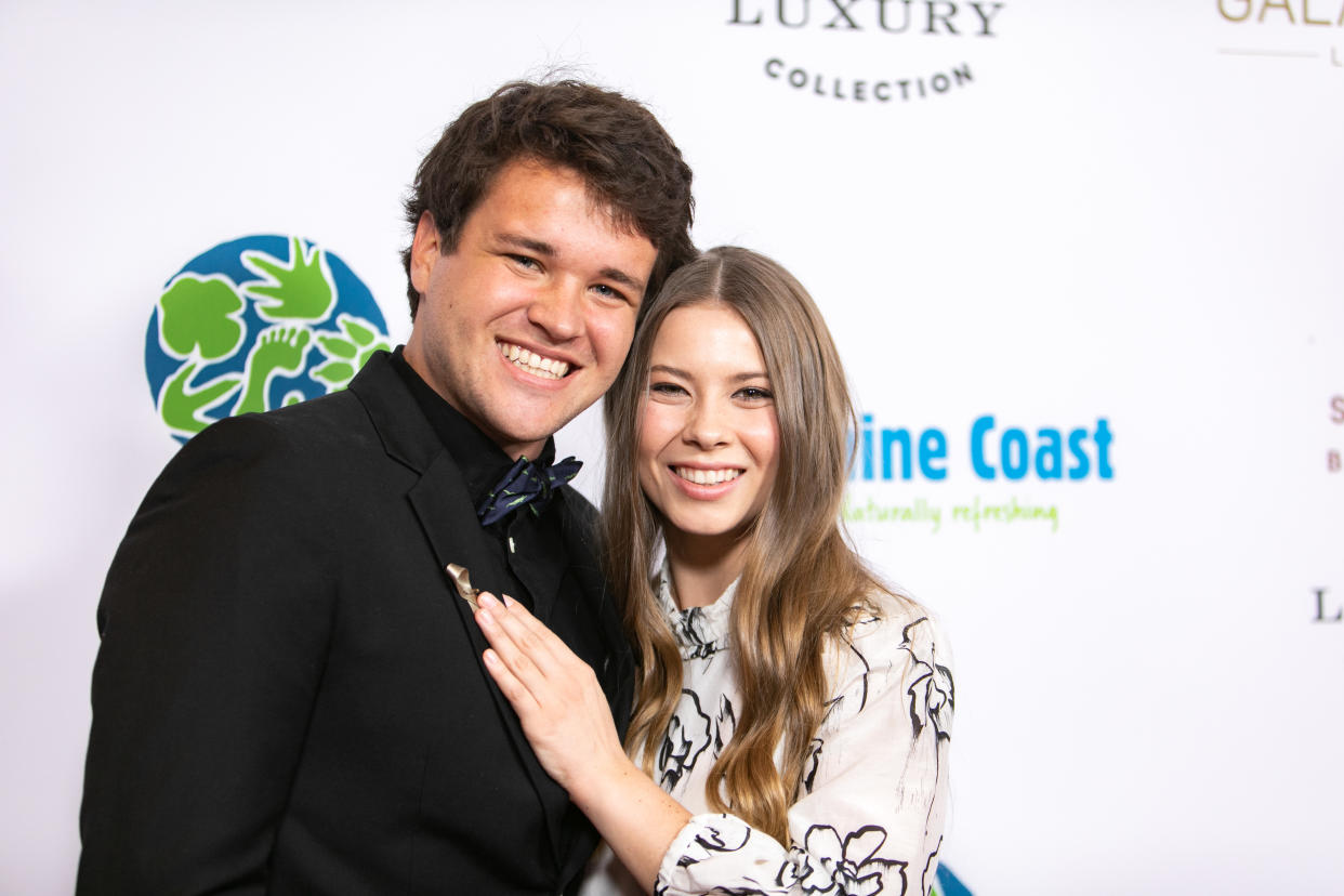 BEVERLY HILLS, CALIFORNIA - MAY 04: Chandler Powell and Bindi Irwin attend the Steve Irwin Gala Dinner at SLS Hotel on May 04, 2019 in Beverly Hills, California. (Photo by John Wolfsohn/Getty Images)