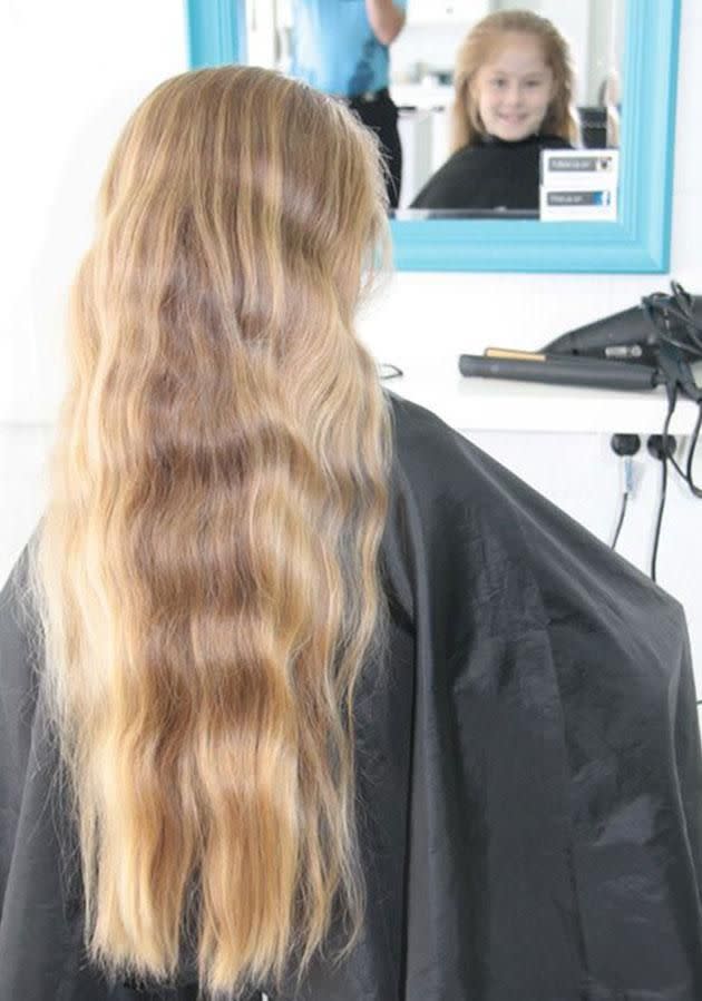 Lacey's hair was so long she could sit on it! Photo: Natasha Garred