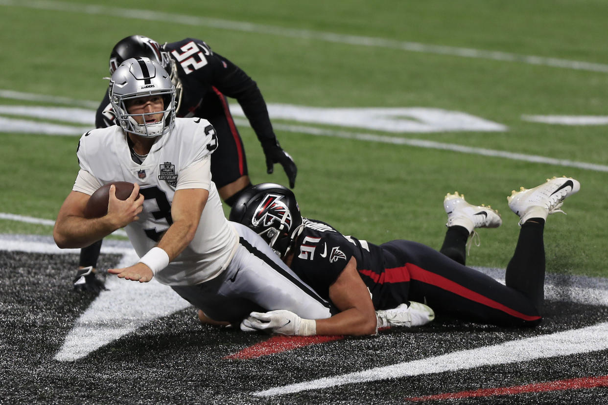 The Raiders' playoff hopes are tumbling to the turf. (David John Griffin/Getty Images)