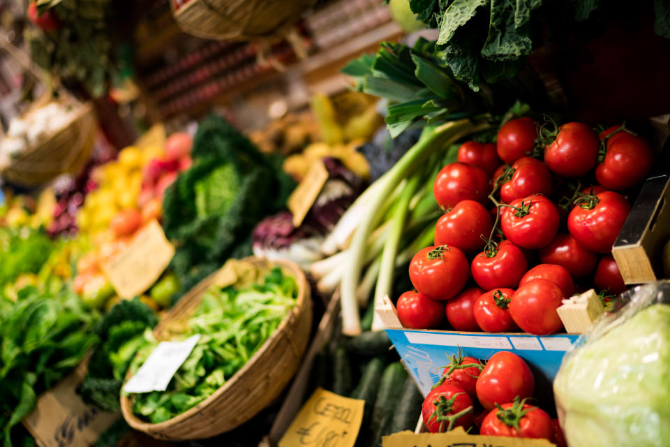 A fruit stall in a Florence market in winter. (Getty Images)