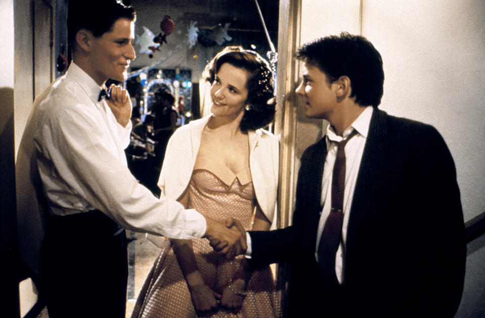 BACK TO THE FUTURE, Crispin Glover, Lea Thompson, Michael J. Fox, 1985. (c) MCA/Universal Pictures - Courtesy: Everett Collection.