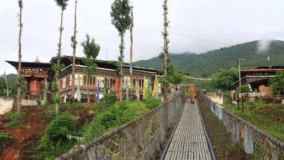 A man hiking the Trans Bhutan Trail