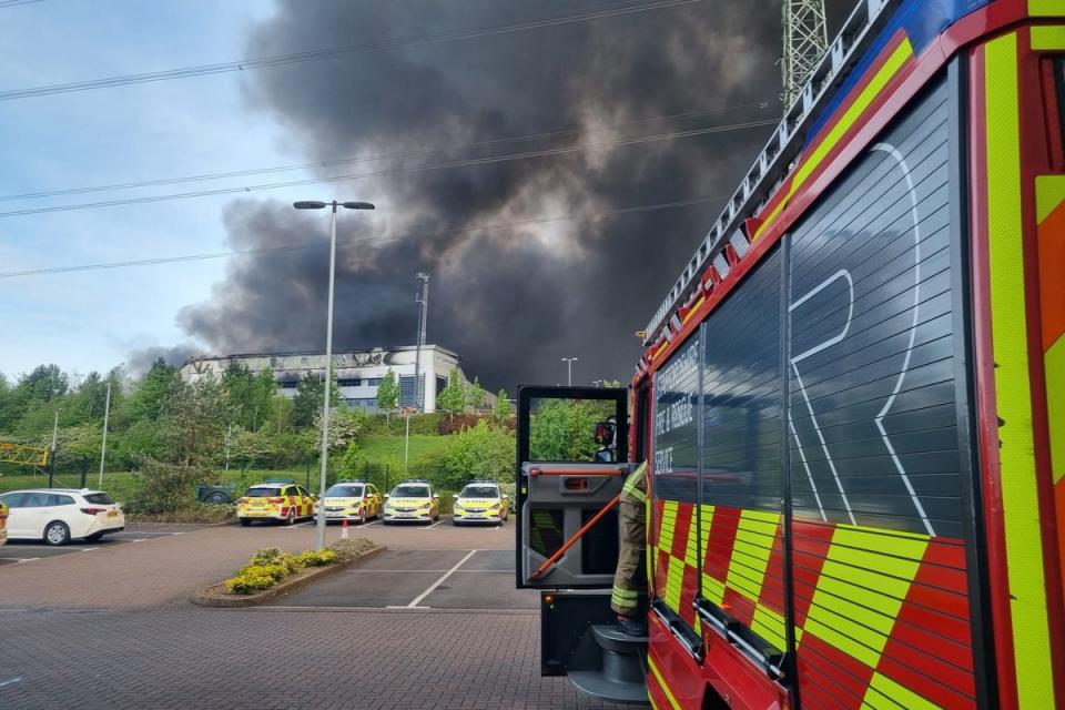 Ten fire engines are in attendance at the scene (Staffordshire Fire and Rescue Service/PA Wire)