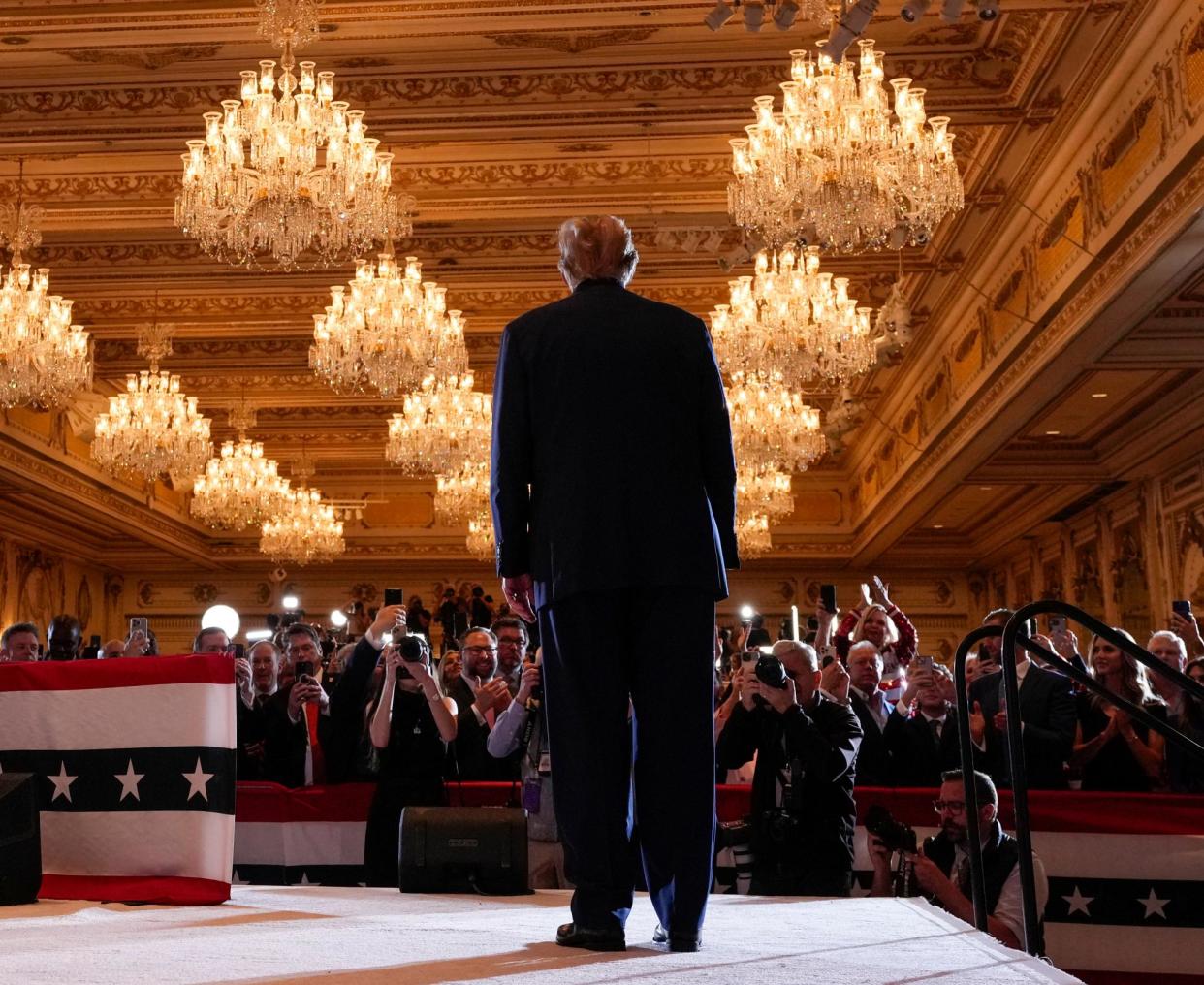 <span>The presumptive Republican nominee offered little positive to his loyal followers.</span><span>Photograph: Evan Vucci/AP</span>